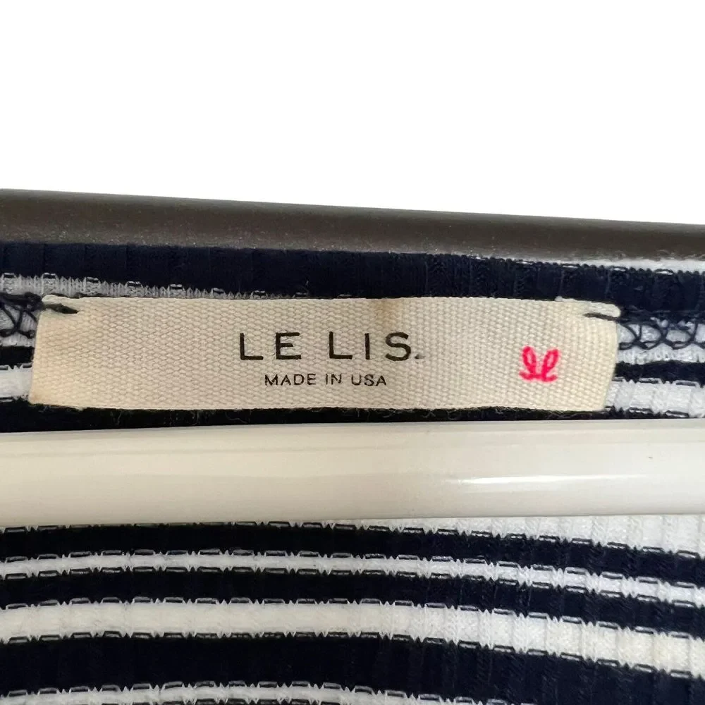Le Lis Womens Tank Top Sleeveless Striped Cutout‎ S Black White